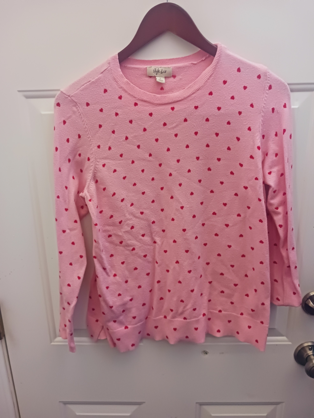Pink Heart Print  Sweater